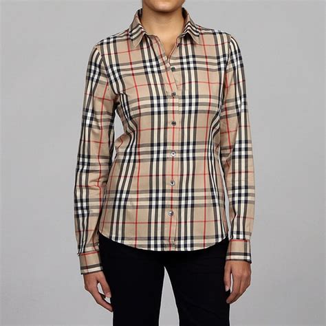 female burberry shirts on sale|burberry plaid women's shirt.